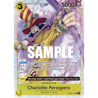 Carte One Piece Charlotte Perospero V2 OP03-113 SR Pillars Of Strength Neuf EN LorenZone