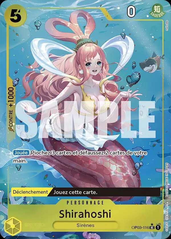Carte One Piece Shirahoshi V3 OP03-116 UC The Best Neuf FR LorenZone