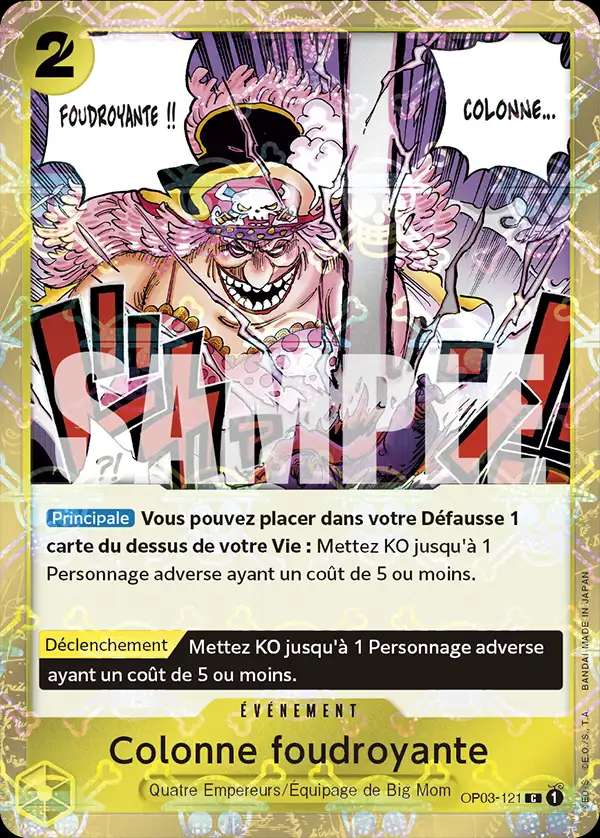 Carte One Piece Colonne foudroyante V2 OP03-121 C The Best Neuf FR LorenZone