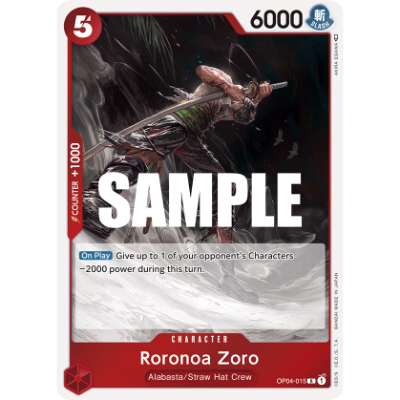 Carte One Piece Roronoa Zoro OP04-015 R Kingdoms Of Intrigue Neuf EN LorenZone
