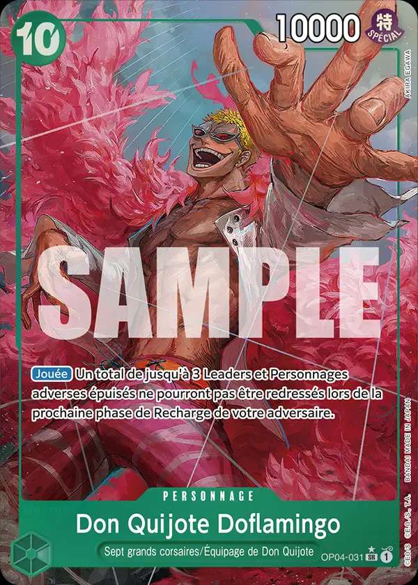 Carte One Piece Don Quijote Doflamingo V2 OP04-031 SR The Best Neuf FR LorenZone