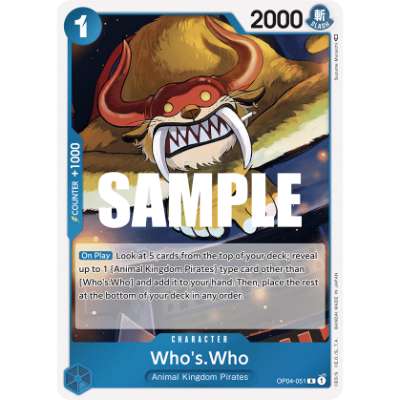 Carte One Piece Who's.Who V1 OP04-051 R Kingdoms Of Intrigue Neuf EN LorenZone