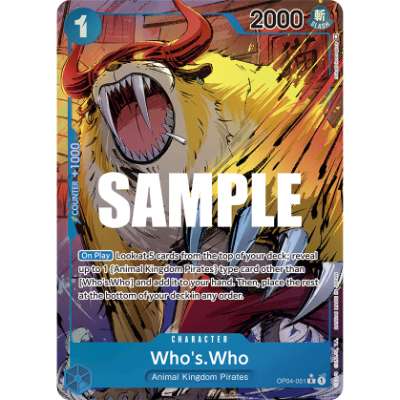 Carte One Piece Who's.Who V2 OP04-051 R Kingdoms Of Intrigue Neuf EN LorenZone