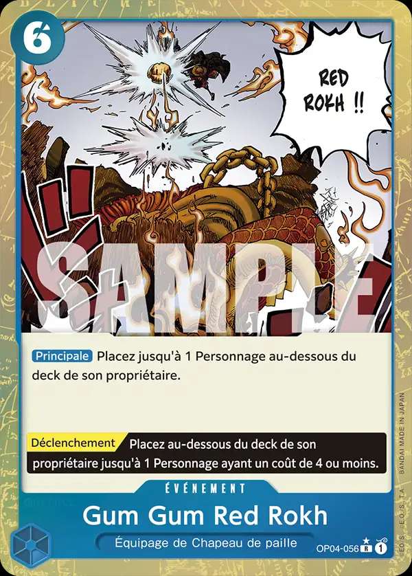 Carte One Piece Gum Gum Red Rokh V3 OP04-056 R The Best Neuf FR LorenZone