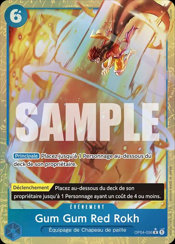 Carte One Piece Gum Gum Red Rokh V4 OP04-056 R The Best Neuf FR LorenZone
