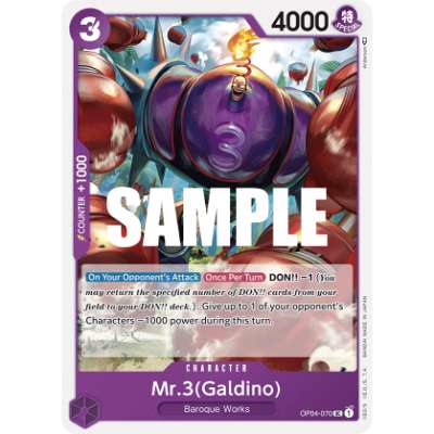 Carte One Piece Mr.3 Galdino OP04-070 UC Kingdoms Of Intrigue Neuf EN LorenZone
