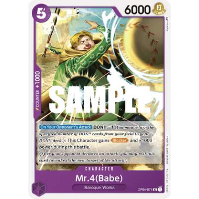 Carte One Piece Mr.4 Babe OP04-071 UC Kingdoms Of Intrigue Neuf EN LorenZone