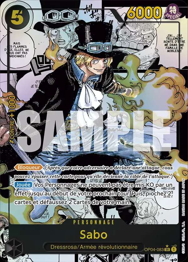 Carte One Piece Sabo OP04-083 SR The Best Neuf FR LorenZone