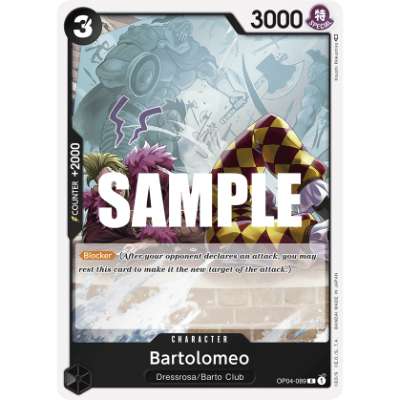 Carte One Piece Bartolomeo OP04-089 R Kingdoms Of Intrigue Neuf EN LorenZone
