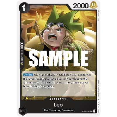 Carte One Piece Leo OP04-091 UC Kingdoms Of Intrigue Neuf EN LorenZone