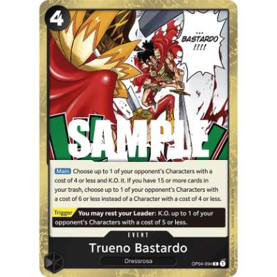 Carte One Piece Trueno Bastardo OP04-094 R Kingdoms Of Intrigue Neuf EN LorenZone