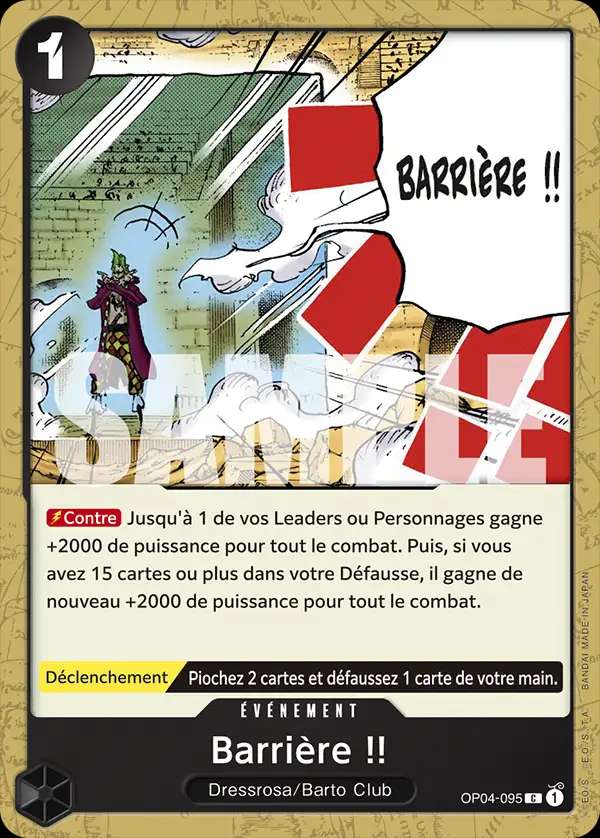Carte One Piece Barrière !! V1 OP04-095 C The Best Neuf FR LorenZone