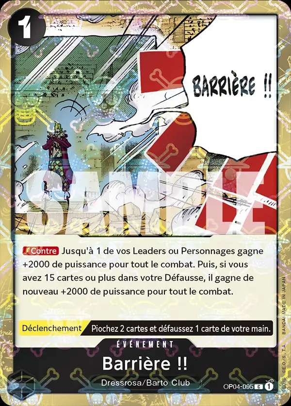 Carte One Piece Barrière !! V2 OP04-095 C The Best Neuf FR LorenZone
