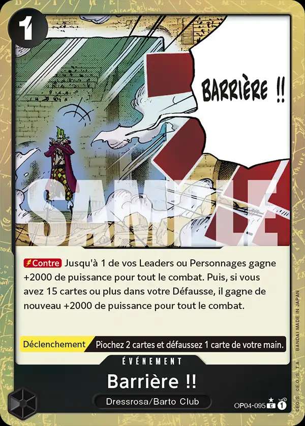 Carte One Piece Barrière !! V3 OP04-095 C The Best Neuf FR LorenZone