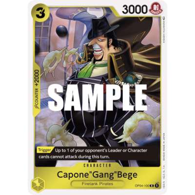 Carte One Piece Capone Gang Bege V1 OP04-100 R Kingdoms Of Intrigue Neuf EN LorenZone