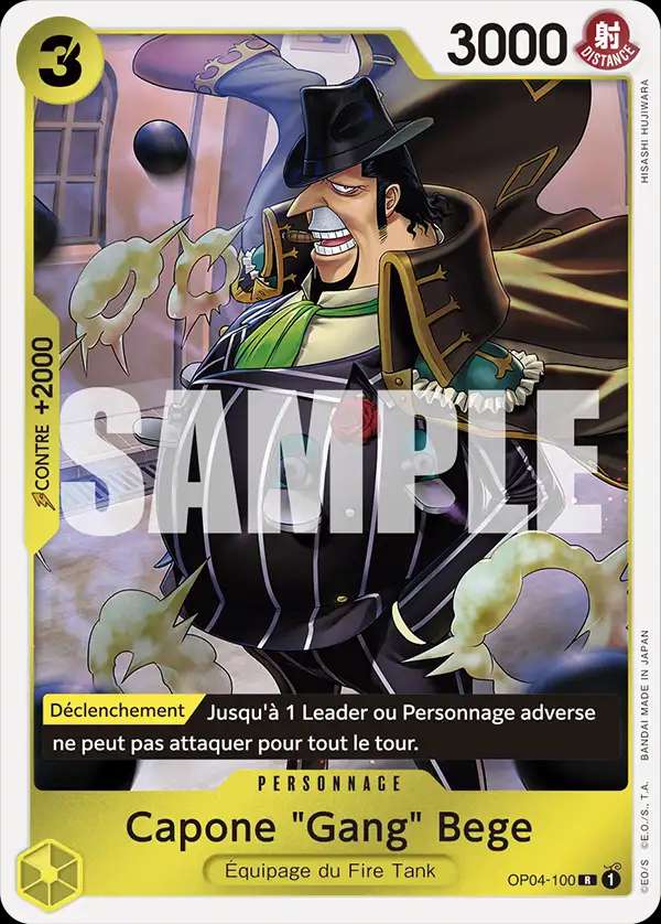 Carte One Piece Capone Gang Bege V1 OP04-100 R The Best Neuf FR LorenZone