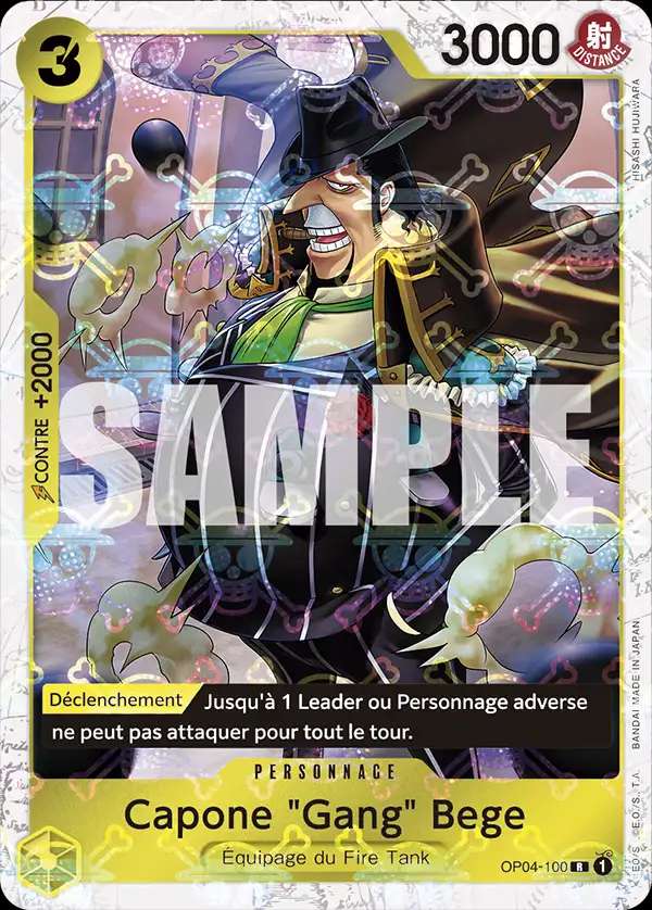 Carte One Piece Capone Gang Bege V2 OP04-100 R The Best Neuf FR LorenZone