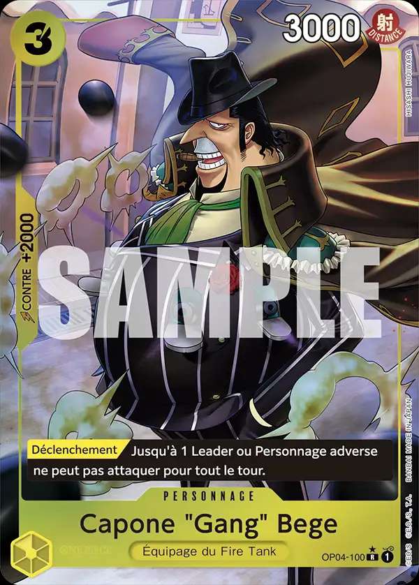 Carte One Piece Capone Gang Bege V3 OP04-100 R The Best Neuf FR LorenZone