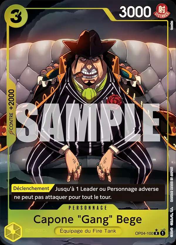 Carte One Piece Capone Gang Bege V4 OP04-100 R The Best Neuf FR LorenZone