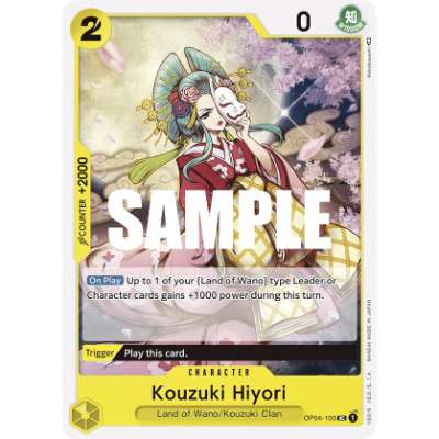 Carte One Piece Kouzuki Hiyori OP04-103 UC Kingdoms Of Intrigue Neuf EN LorenZone