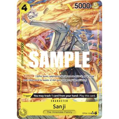 Carte One Piece Sanji V2 OP04-104 SR Kingdoms Of Intrigue Neuf EN LorenZone