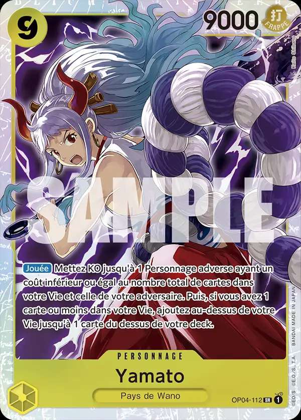 Carte One Piece Yamato V1 OP04-112 SR The Best Neuf FR LorenZone