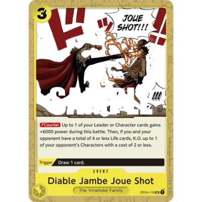 Carte One Piece Diable Jambe Joue Shot OP04-116 UC Kingdoms Of Intrigue Neuf EN LorenZone
