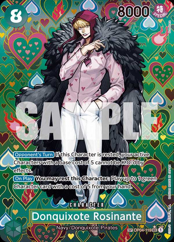 Carte One Piece Donquixote Rosinante SC OP09 OP04-119 SEC Emperors In The New World Neuf EN LorenZone