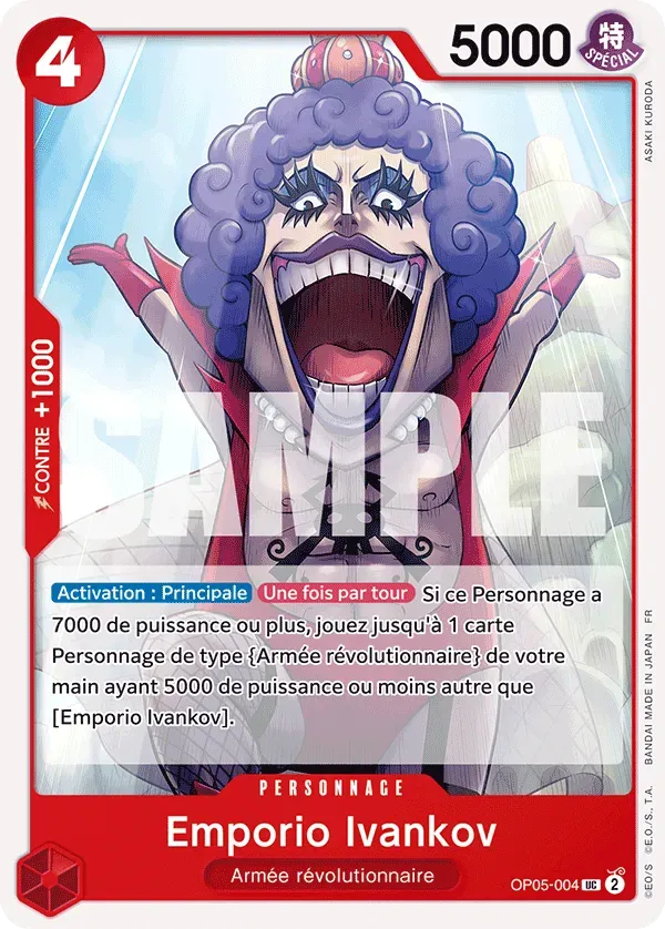 Carte One Piece Emporio Ivankov V1 - PRB02 - FR OP05-004 Peu Commune The Best Vol.2 Neuf FR LorenZone