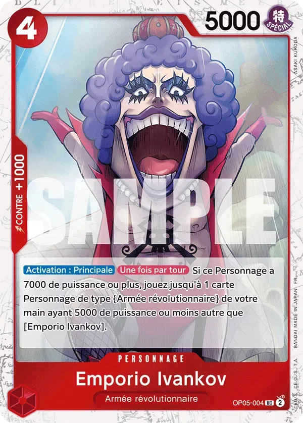 Carte One Piece Emporio Ivankov V2 - PRB02 - FR OP05-004 Peu Commune Foil The Best Vol.2 Neuf FR LorenZone