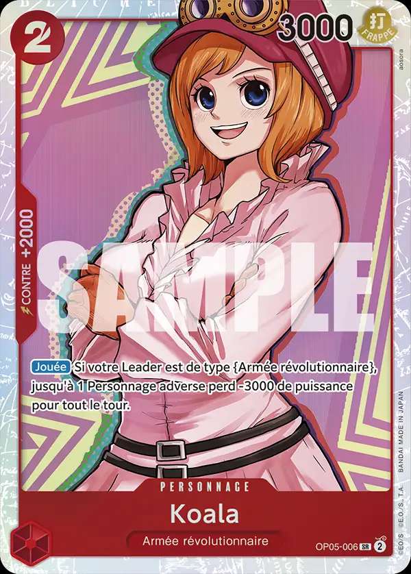 Carte One Piece Koala V1 OP05-006 SR The Best Neuf FR LorenZone