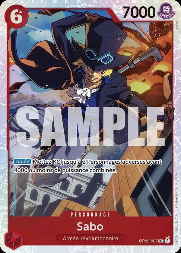 Carte One Piece Sabo V1 OP05-007 SR The Best Neuf FR LorenZone