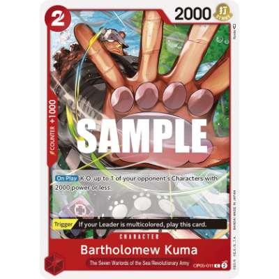 Carte One Piece Bartholomew Kuma OP05-011 C Awakening Of The New Era Neuf EN LorenZone