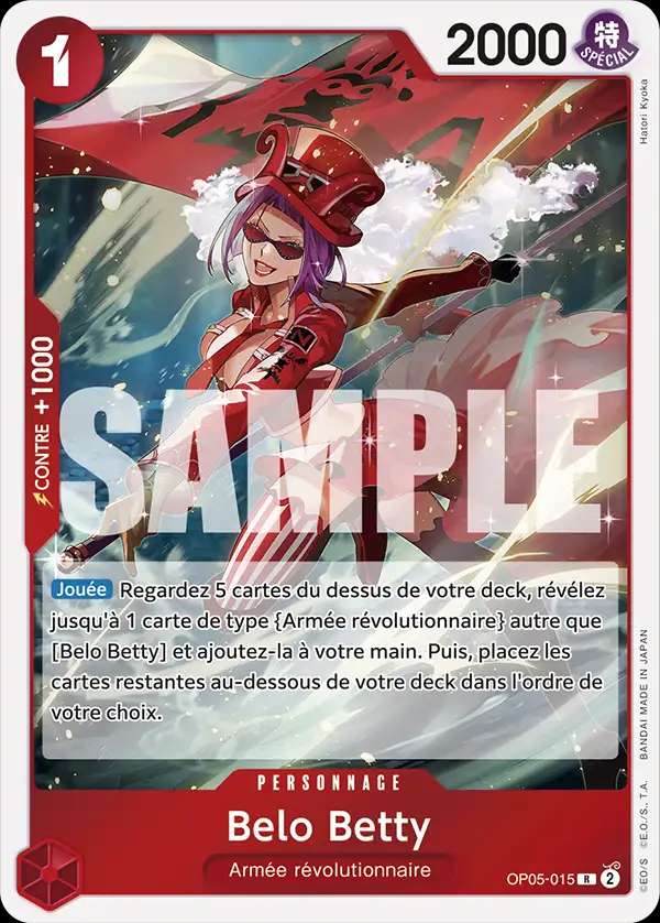 Carte One Piece Belo Betty V1 OP05-015 R The Best Neuf FR LorenZone