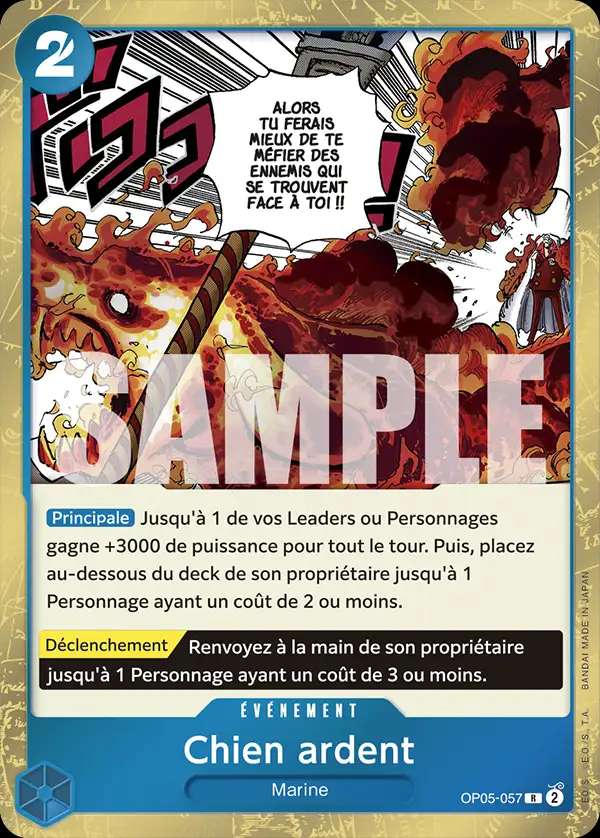 Carte One Piece Chien ardent V1 OP05-057 R The Best Neuf FR LorenZone