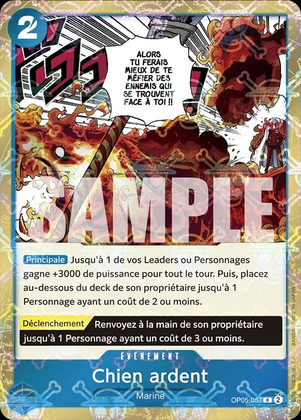 Carte One Piece Chien ardent V2 OP05-057 R The Best Neuf FR LorenZone