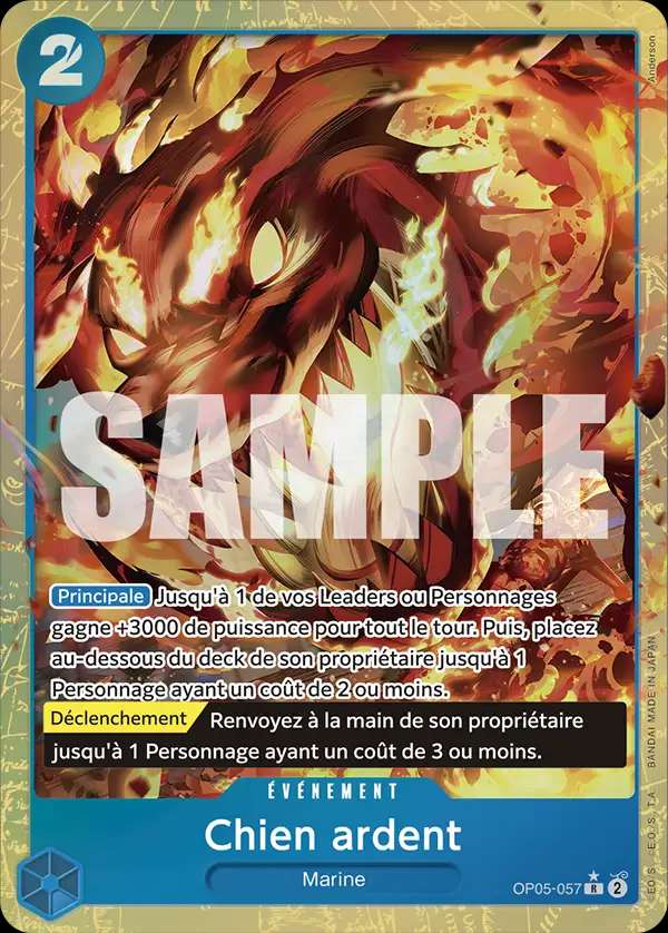 Carte One Piece Chien ardent V4 OP05-057 R The Best Neuf FR LorenZone