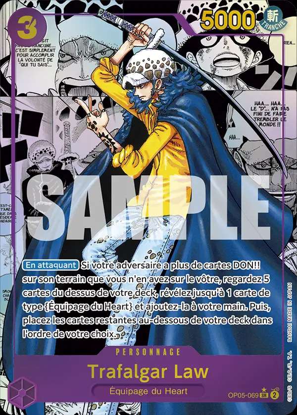 Carte One Piece Trafalgar Law OP05-069 SR The Best Neuf FR LorenZone