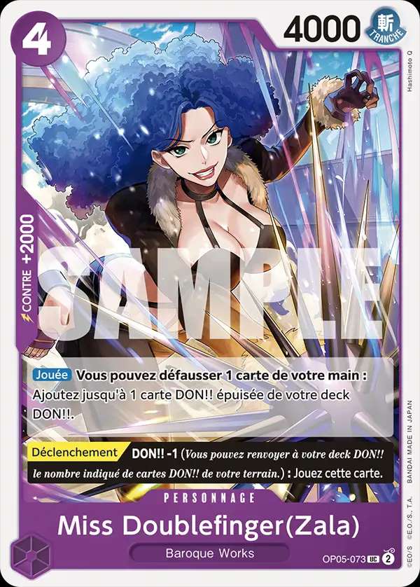 Carte One Piece Miss Doublefinger (Zala) V1 OP05-073 UC The Best Neuf FR LorenZone