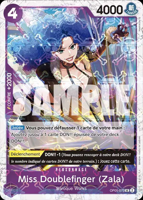 Carte One Piece Miss Doublefinger (Zala) V2 OP05-073 UC The Best Neuf FR LorenZone