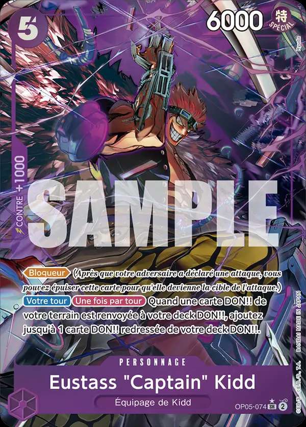 Carte One Piece Eustass Captain Kidd V2 OP05-074 SR The Best Neuf FR LorenZone