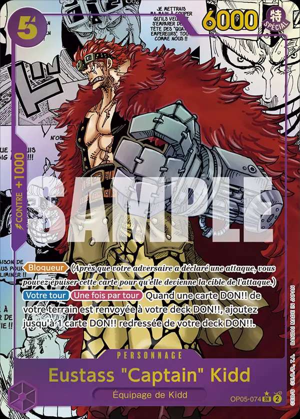 Carte One Piece Eustass Captain Kidd V3 OP05-074 SR The Best Neuf FR LorenZone