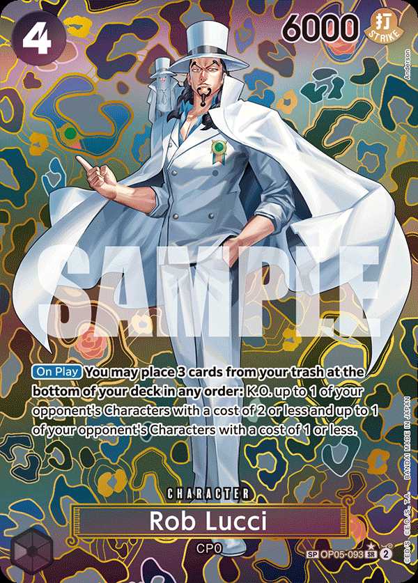 Carte One Piece Rob Lucci SC OP09 OP05-093 SR Emperors In The New World Neuf EN LorenZone