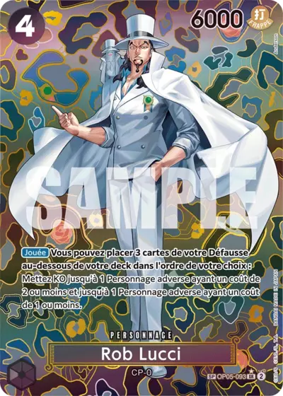 Carte One Piece Rob Lucci SC OP09 OP05-093 SR Les Nouveaux Empereurs Neuf FR LorenZone