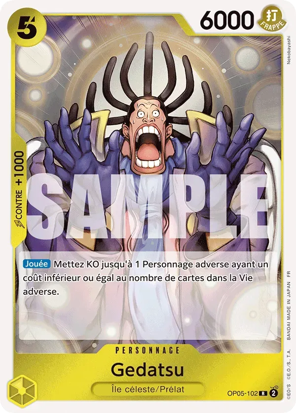 Carte One Piece Gedatsu - PRB02 - FR OP05-102 Rare The Best Vol.2 Neuf FR LorenZone