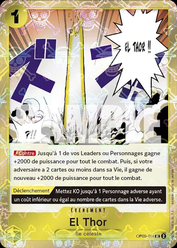 Carte One Piece El Thor V2 OP05-114 UC The Best Neuf FR LorenZone