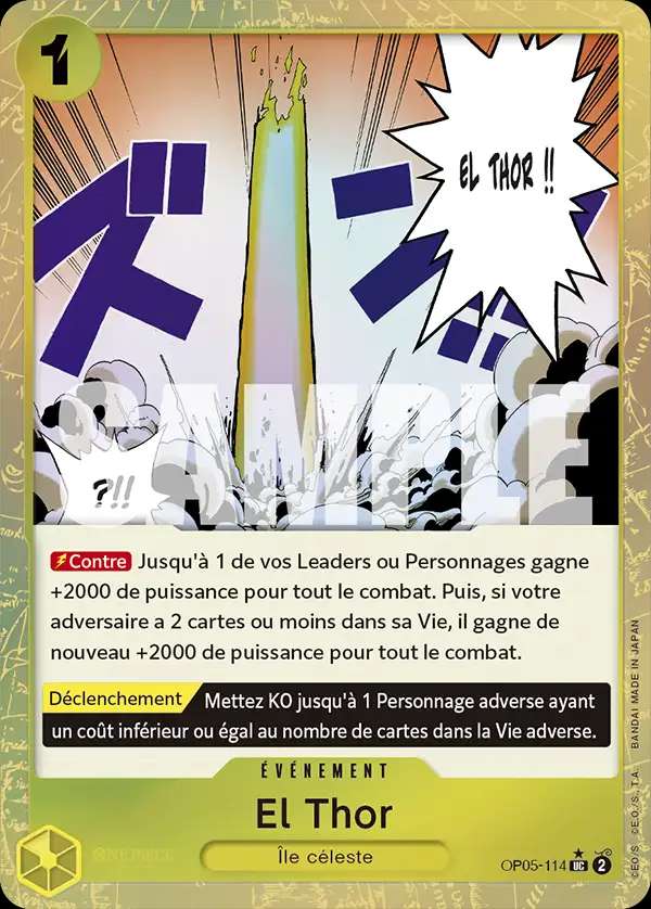 Carte One Piece El Thor V3 OP05-114 UC The Best Neuf FR LorenZone