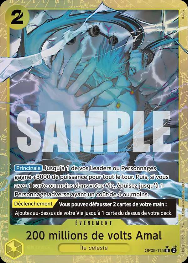 Carte One Piece 200 millions de volts Amal V4 OP05-115 R The Best Neuf FR LorenZone