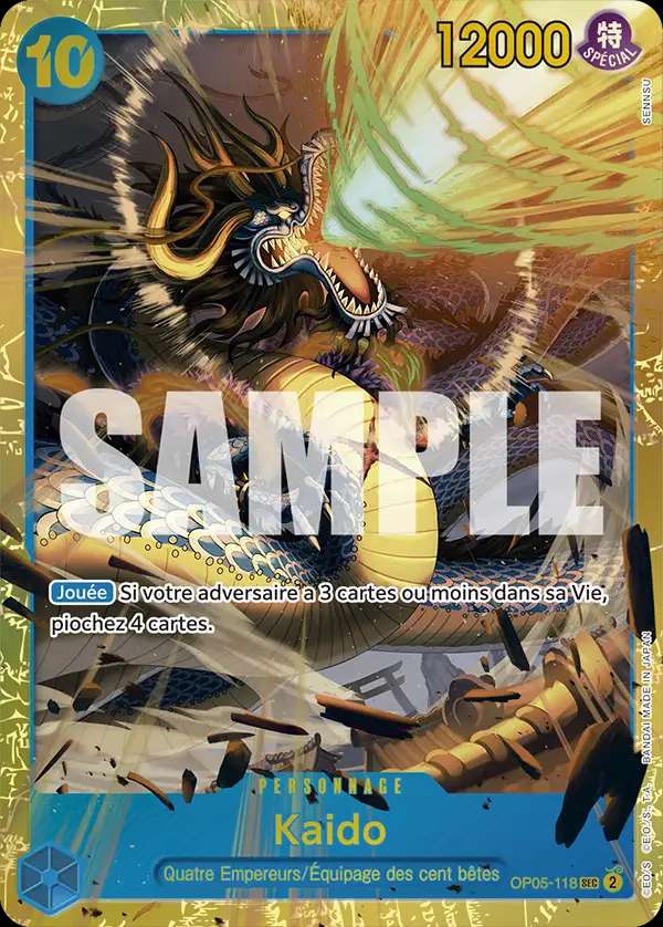 Carte One Piece Kaido V1 OP05-118 SEC The Best Neuf FR LorenZone