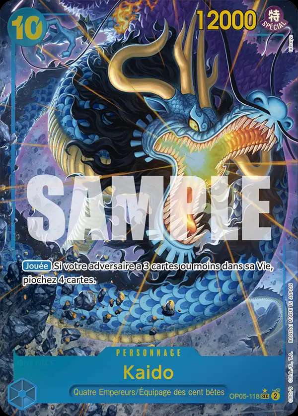 Carte One Piece Kaido V2 OP05-118 SEC The Best Neuf FR LorenZone